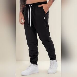 CROPP Men's Streerwear Jogger Pants Pull On Black/White Drawstring Small